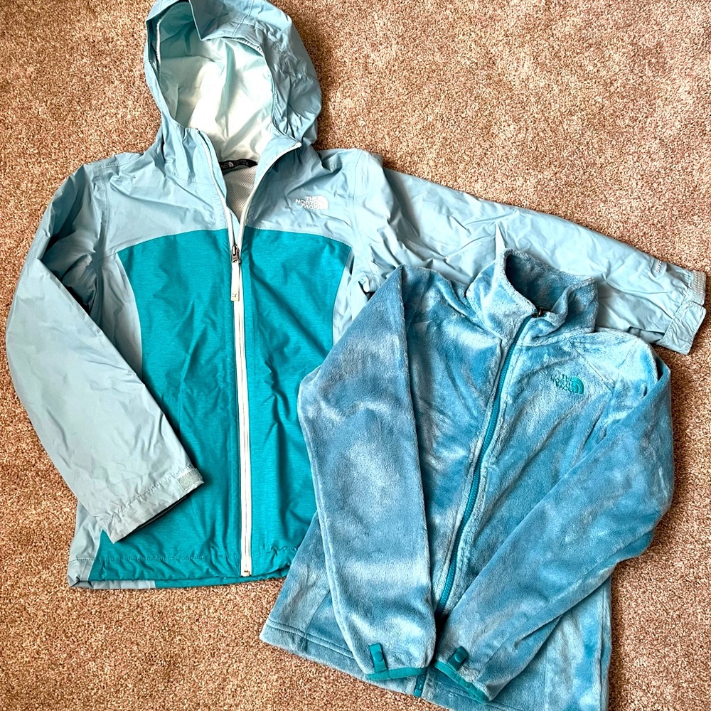 Girls 2 in one fleece and waterproof jacket